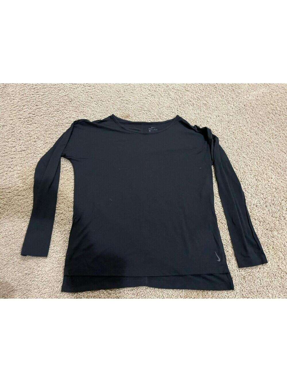 Women’s Nike Long Sleeve Shirt Dri Fit Black M Medium Base Layer